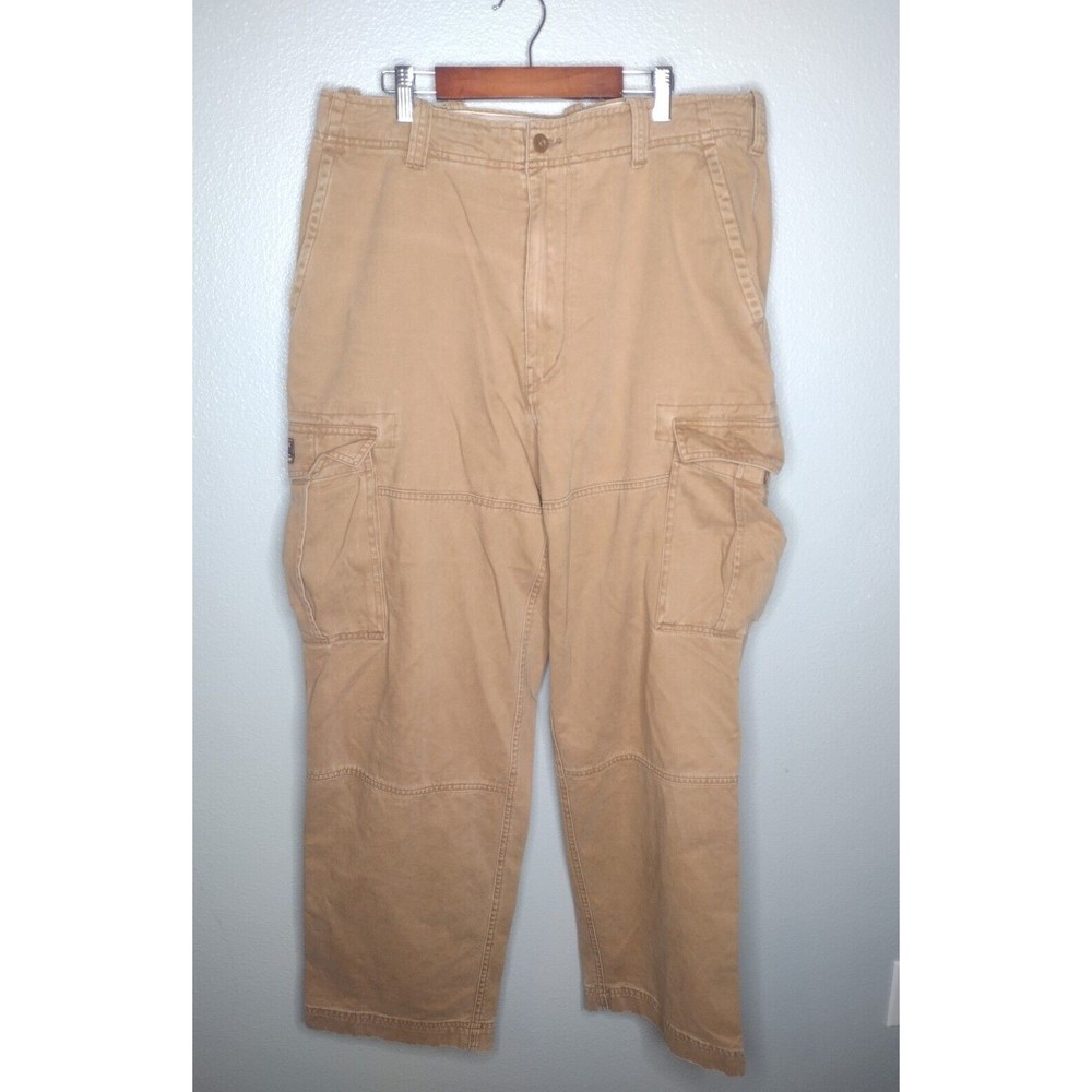 Abercrombie & Fitch Men's Cargo Pants 34 Tan  100% Cotton Y2K Outdoor OO